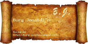 Burg Jonatán névjegykártya